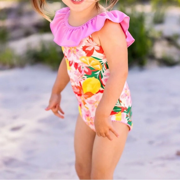 NWT Matilda Jane Luna Pink Hibiscus Swimsuit - Picture 5 of 11